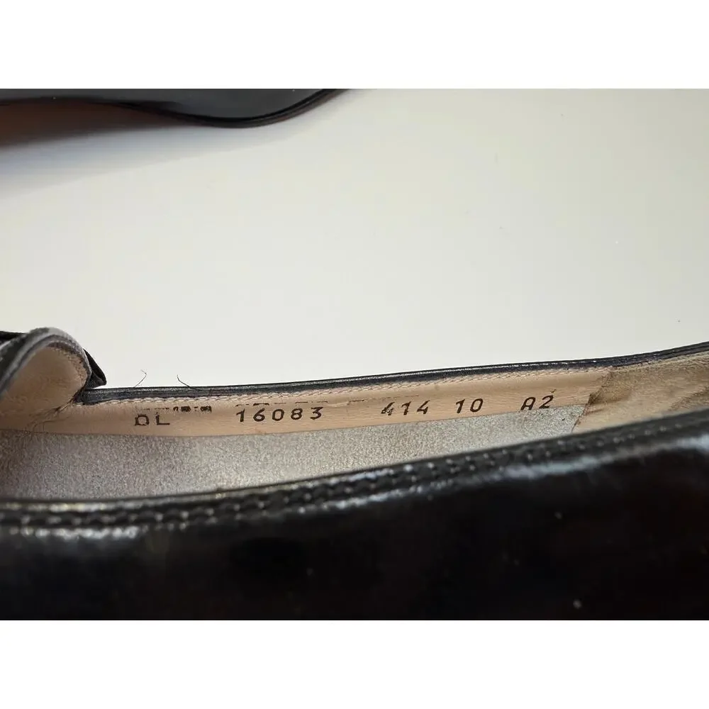 Salvatore Ferragamo Black Patent Leather Flats Sz 10